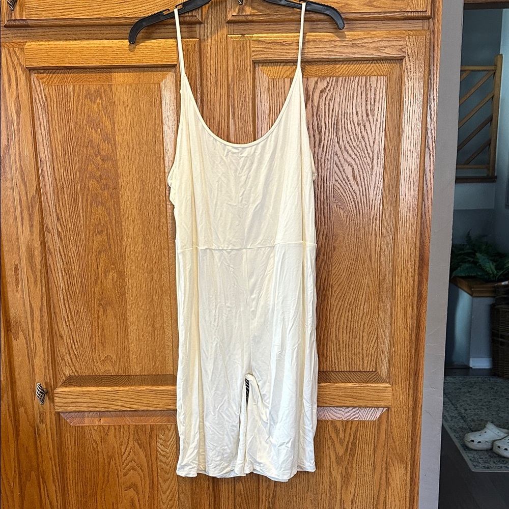 Cream Sleeveless Jumpsuit